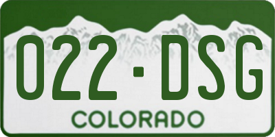 CO license plate 022DSG