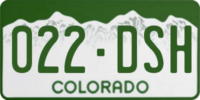 CO license plate 022DSH