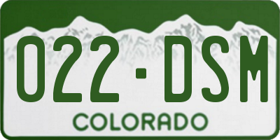 CO license plate 022DSM