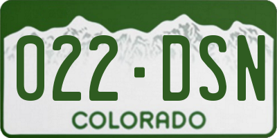 CO license plate 022DSN
