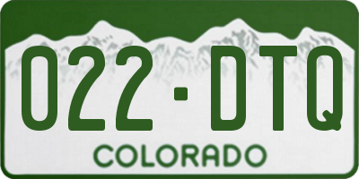 CO license plate 022DTQ