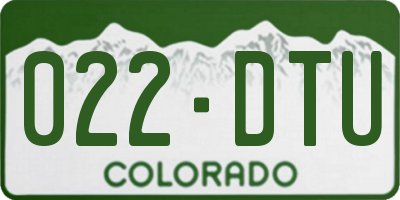 CO license plate 022DTU