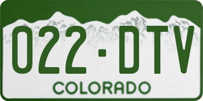 CO license plate 022DTV