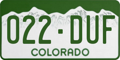 CO license plate 022DUF