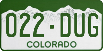 CO license plate 022DUG
