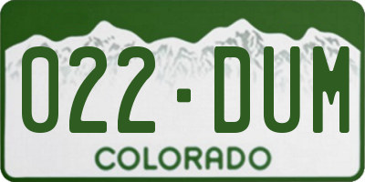 CO license plate 022DUM