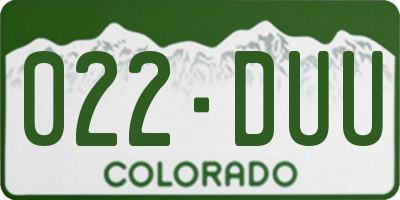 CO license plate 022DUU