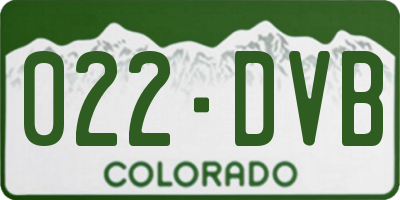 CO license plate 022DVB