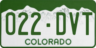 CO license plate 022DVT