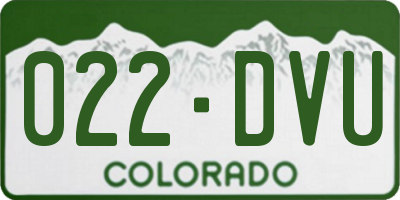 CO license plate 022DVU