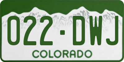 CO license plate 022DWJ