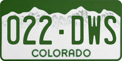 CO license plate 022DWS
