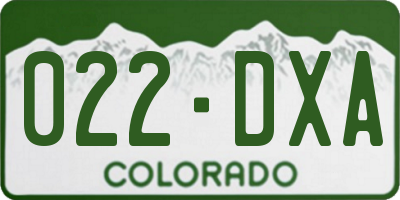 CO license plate 022DXA