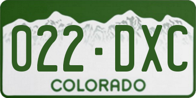 CO license plate 022DXC