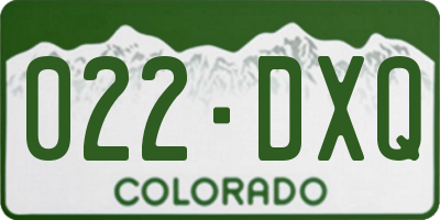 CO license plate 022DXQ