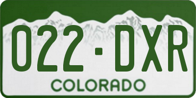 CO license plate 022DXR