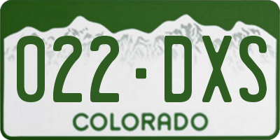 CO license plate 022DXS