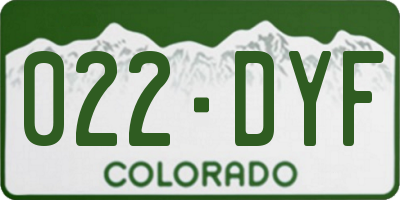 CO license plate 022DYF