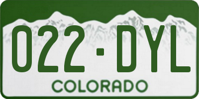 CO license plate 022DYL