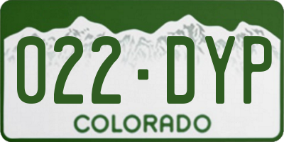 CO license plate 022DYP