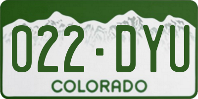 CO license plate 022DYU