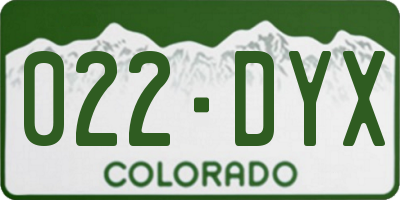 CO license plate 022DYX