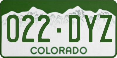 CO license plate 022DYZ