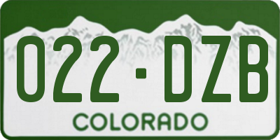 CO license plate 022DZB