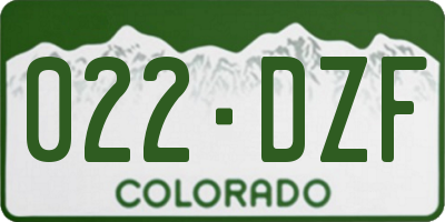CO license plate 022DZF