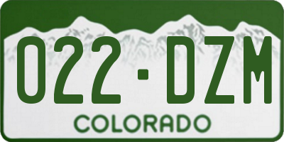 CO license plate 022DZM
