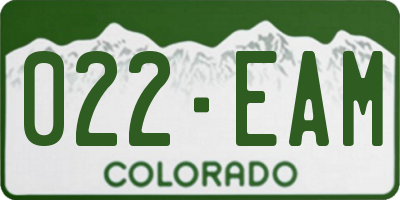 CO license plate 022EAM