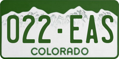 CO license plate 022EAS