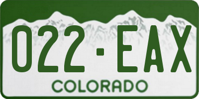CO license plate 022EAX