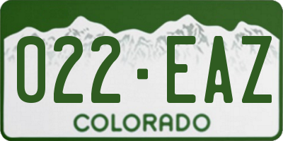 CO license plate 022EAZ