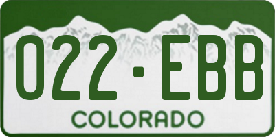 CO license plate 022EBB