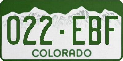 CO license plate 022EBF