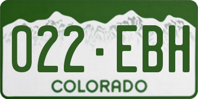 CO license plate 022EBH