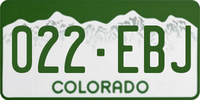 CO license plate 022EBJ