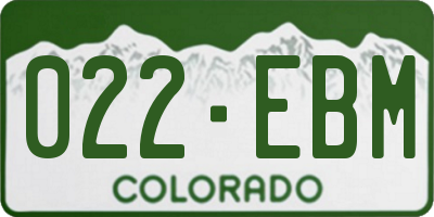 CO license plate 022EBM