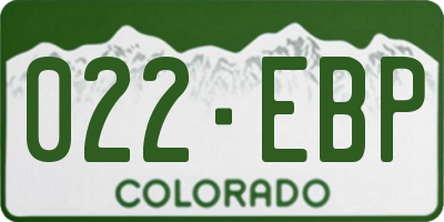 CO license plate 022EBP