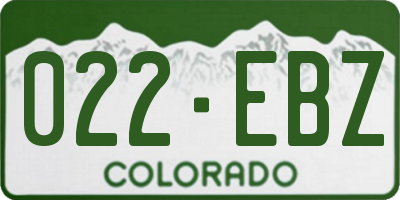 CO license plate 022EBZ