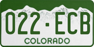 CO license plate 022ECB
