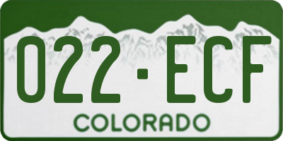 CO license plate 022ECF
