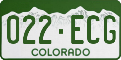 CO license plate 022ECG
