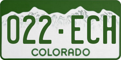 CO license plate 022ECH