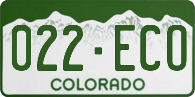 CO license plate 022ECO