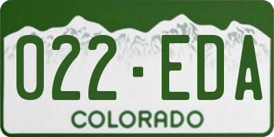 CO license plate 022EDA