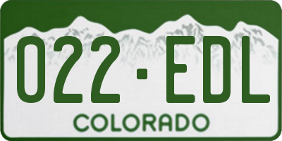 CO license plate 022EDL