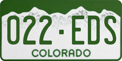 CO license plate 022EDS