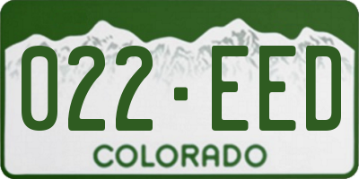 CO license plate 022EED